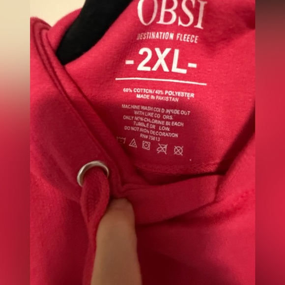 NWOT OBSI San Francisco Hot Pink Hoodie, Size 2XL - Picture 2 of 3